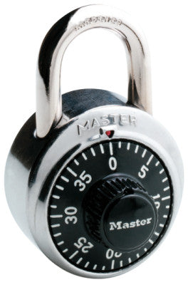 No. 1500 Combination Padlocks, 9/32" Dia, 3/4" L X 13/16" W, Silver/Black