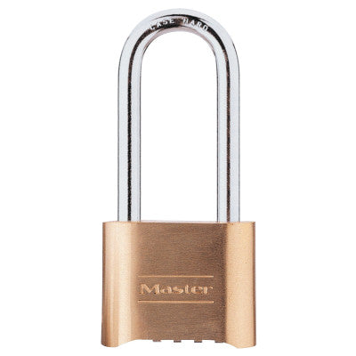 No. 175 Combination Brass Padlocks, 5/16 in Diam., 2 1/4 in L X 1 in W, Brass