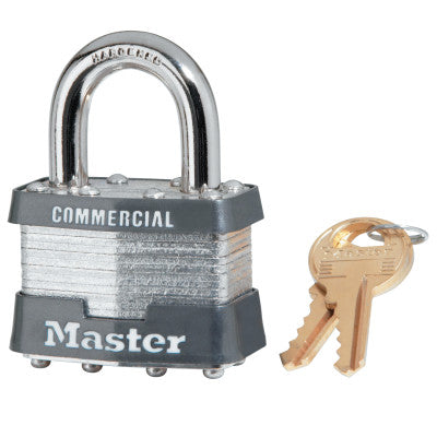 Laminated Padlocks Keyed Alike Key Code A1384, 5/16 in Diam., Silver