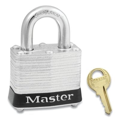 LAMINATED STEEL BODY PADLOCK W/BLACK BUM