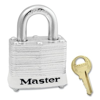 4 PIN TUMBLER PADLOCK KEYED ALIKE W/WHITE BUM