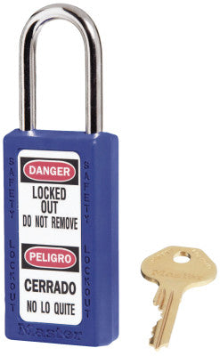 No. 410 & 411 Lightweight Xenoy Safety Lockout Padlocks, Blue, Keyed Diff.