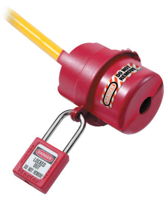 Safety Series Rotating Electrical Plug Lockouts, 3 1/4 in L x 2 1/4 in dia.