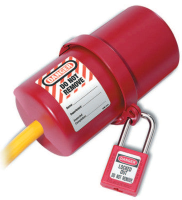 Safety Series Rotating Electrical Plug Lockouts, 6 in L x 3 in dia.