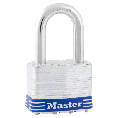 Wide Laminated Steel Pin Tumbler Padlocks, 3/8 L x 1 1/2 D x 1/16 in W, White