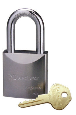 Pro Series High Security Padlocks-Solid Steel, 3/8" Dia, 1 1/2"LX29/32"W, Silver