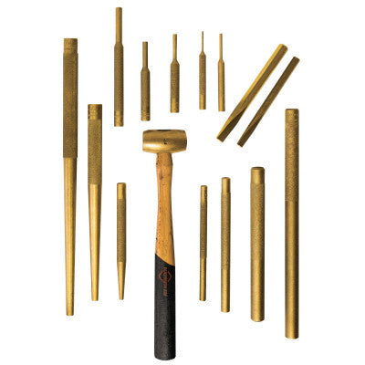 15 Piece Brass Assortment Kit, English, includes Brass Hammer