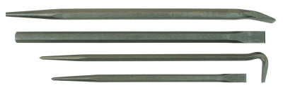 4 Piece EC Pry Bar Sets, 14 & 20in Line-Up; 16in Rolling Head; 18 in Chisel