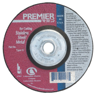 Depressed Center Wheel, 7 in Dia, 1/4 in Thick, Harness Grade Q, 24 Grit