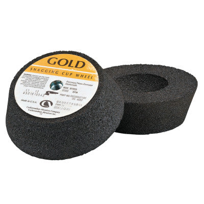 Portable Snagging Cup Wheel, 6 in Dia, 2 in Thick, 16 Grit Alum. Oxide/Silicon