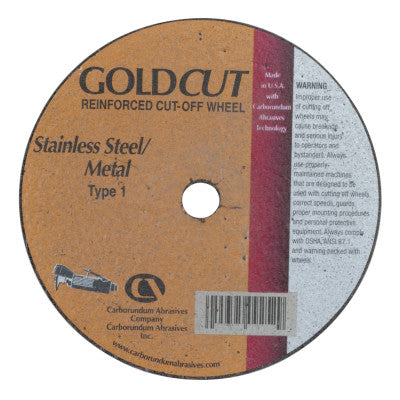 Cut-Off Wheel, 4 in Dia, 1/16 in Thick, 3/8 in Arbor, 36 Grit Alumina Oxide