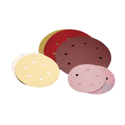 Premier Red Aluminum Oxide Dri-Lube Paper Discs, 5 in Dia., P80 Grit, Vacuum