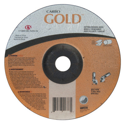 Carbo GoldCut Reinforced Aluminum Oxide Abrasives, 7 in Dia., 1/16 in T, 30 Grit