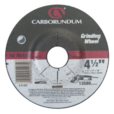 Depressed Center Wheel, 4 1/2 in Dia, 1/4 in Thick, Hardness Grade Q