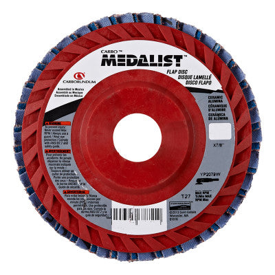 Medalist YP 2788 R Flap Discs, Type 27, 4 1/2 x 7/8 in, 60 Arbor, 33,300 rpm
