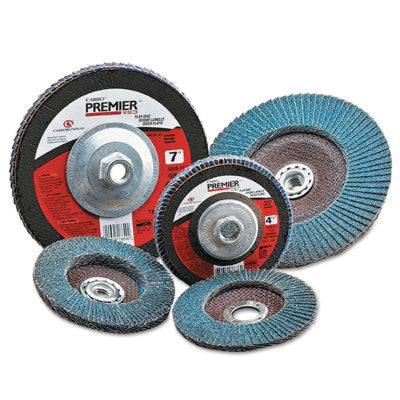 Premier Red Zirconia Alumina Type 29 Fat Boy Flap Discs,4 1/2",80 Grit,5/8 Arbor