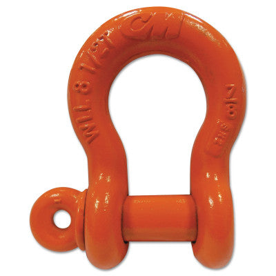 Screw Pin Anchor Shackles, 1 in Bail Size, 21 Tons, Orange Paint