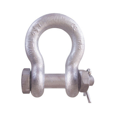 Bolt & Nut Anchor Shackles, 1 1/8 in Bail Size, 12 Tons