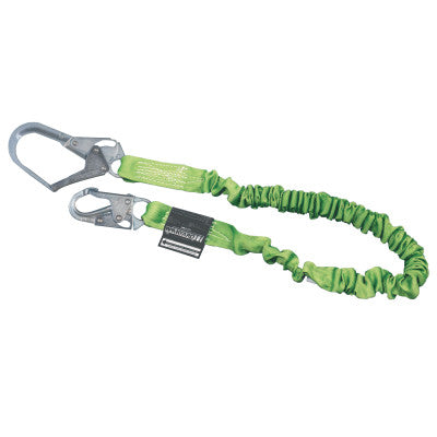 Manyard ll Shock-Absorbing Lanyard, 6 ft, Anchorage Connection, 310lb Cap, Green