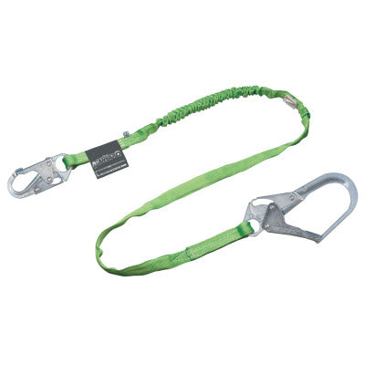 Manyard Shock-Absorbing Lanyard, 6 ft, Anchorage Connection, 1 Leg, Green