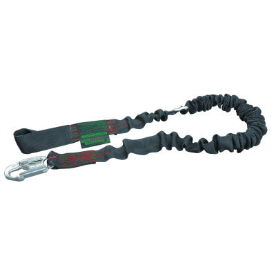 Manyard ll Shock-Absorbing Lanyard, 4ft-6ft, Anchorage Connect, 310lb Cap, Black