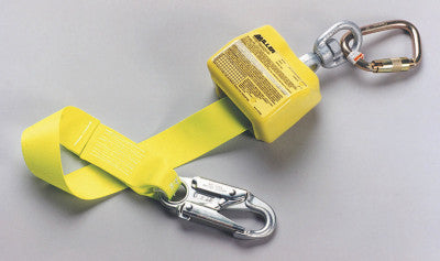 Retractable Webbing Lanyard, 10', Locking Snap, Harness & Anchorage Connection