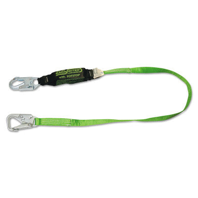 BackBiter Tie-Back Lanyard, 6 ft, Locking Snap Hooks, 310 lb Cap., 1 Leg