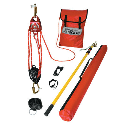 QuickPick Rescue Kit Components, 12 ft Rescue Pole, Yellow/Black