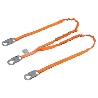 Titan Tubular Shock-Absorbing Lanyards, 6 ft, 3 Locking Snaps, 2 Legs