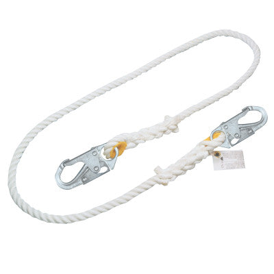 Titan II Positioning and Restraint Rope Lanyards, Lock Snap Hooks, 1 Leg, White