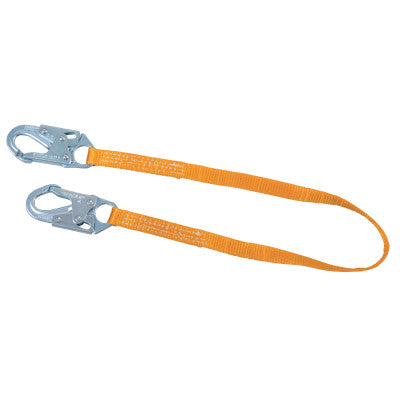 Titan II Positioning/Restraint Web Lanyards, Lock Snap Hook, 1 Leg, Orange, 4 ft