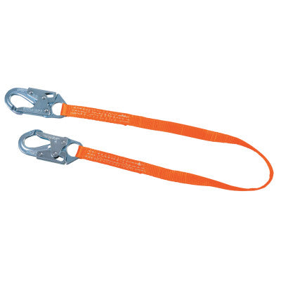 Titan II Positioning/Restraint Web Lanyards, Lock Snap Hook,1 Leg, Orange, 6 ft