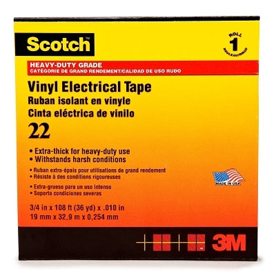 3M SCOTCH HD VINYL TAPE22 BLK 2' X 36 YD