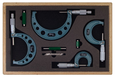 Series 103 Mechanical Micrometers, 0 in-1 in, .001 in, Ratchet Stop