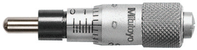 Series 148 Micrometer Heads, 0-0.5 in, .001 in, Plain Stem .375" Diam