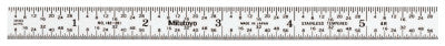 Series 182 Steel Rulers, 6 in, 4R, Stainless Steel, Flexible