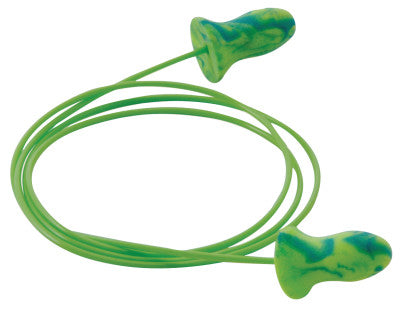 Meteors Earplugs, Foam, Green, Corded, Small