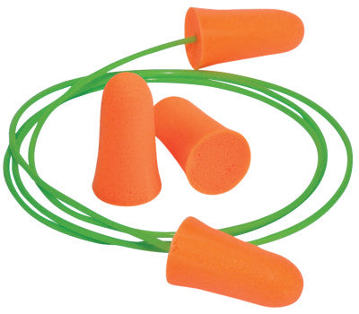 Mellows Foam Ear Plugs, Polyurethane, Bright Orange, Uncorded