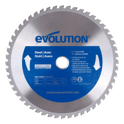 TCT Metal-Cutting Blades, 10 in, 1 in Arbor, 5,200 rpm, 52 Teeth