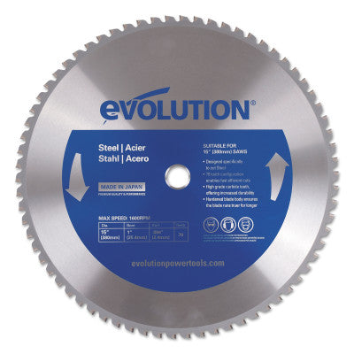 Industrial Saw Blades, 15 in Diam, 1 in Arbor, 1,600 rpm