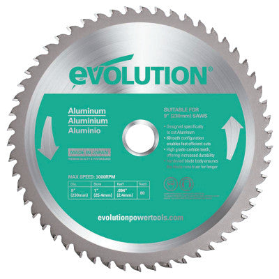 TCT Metal-Cutting Blades, 9 in, 1 in Arbor, 3,000 rpm, 48 Teeth