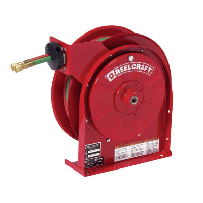 Gas-Welding T-Grade Hose Reels with Hose, 50 ft, Retractable