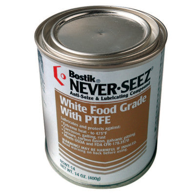 White Food Grade Compound w/PTFE, 14 oz Flat Top Can