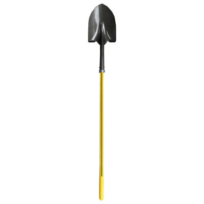 Ergo-Power Round Point Shovel, Hollow Back, 48" Fiberglass Straight Handle, 14ga