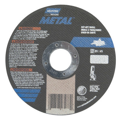 Metal Wheel, 4 1/2 in Dia, .04 in Thick, 7/8 in Arbor, Aluminum Oxide