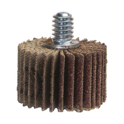 Coarse Grit Threaded Shank Mini Flap Wheels, 3 in x 1 in, 60 Grit, 20,000 rpm