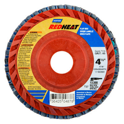 Type 27 TwinStar Flap Discs, 4 1/2 in, 60 Grit, 7/8 in Arbor, 13,000 rpm