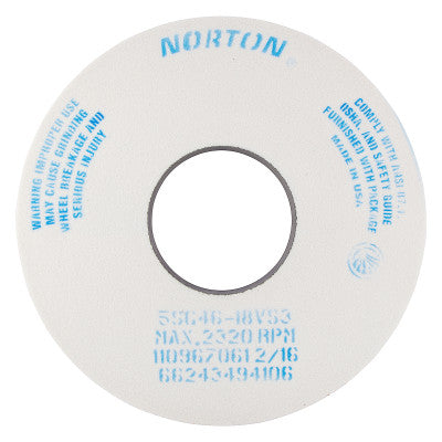 Toolroom Wheels, Type 5, 14 in Dia. 1 1/2 in Thick, 5 in Arbor, 46 Grit, I Grade