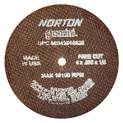 Reinforced Cut-Off Wheel, Type 1, 4 in Dia, .035 in Thick, 60 Grit Alum. Oxide