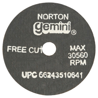 Gemini Reinforced Cut-Off Wheel, Type 1, 2 1/2 in Dia, 1/16 in Thick, 3/8 Arbor